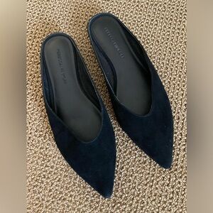 REBECCA MINKOFF Black Suede ‘Rikki’ Slides